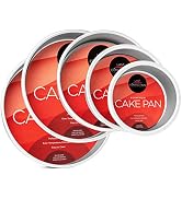 LAST CONFECTION 5-Piece Round Cake Pan Set - Includes 4", 6", 8", 10" and 12" Aluminum Pans - 2" ...