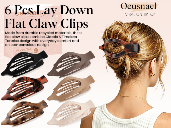 Lay Down Flat Claw Clips for women