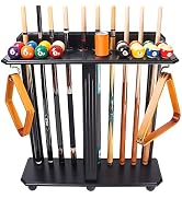 GSE Floor Stand Billiard Pool Cue Racks, Holds 10 Pool Cue Sticks, 2 Drink Holders, Billiard Ball...