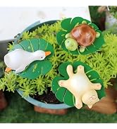 Eysinyge Magnetic Garden Animal Figurines Set with Tropical Leaves, Cute Cat, Duck, Turtle Garden...