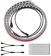 DITRIO 2pcs 3-Feet Underglow RGB Neon LED Light Strips DC 12V for Motorcycles Trikes Trailers Gol...