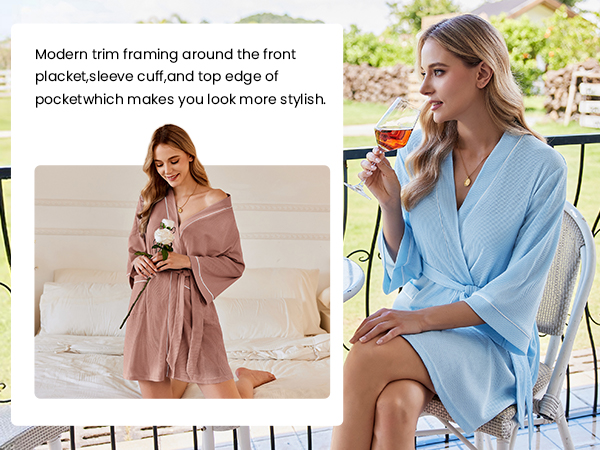 waffle knit robes for women