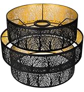 3-tier Drum Lampshade, ALUCSET Metal Lamp Shades for Pendant Lamp Floor Lamp Chandelier, Replacem...