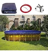 Amgo 12' x 24' Premium Oval Blue Winter Swimming Pool Cover Tarp Tarpco Safety Extra Heavy Duty, ...