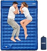 KASIMO Double Sleeping Pad for Camping,5" Ultra-Thick 1.4x2M for 2 Person with Pillow Built-in Fo...