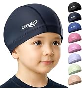 COOLMATE Fabric Swim Cap for Adult Women Men Kid 3 4 6 8 14 16, Silicone Water Resistant Layer, C...