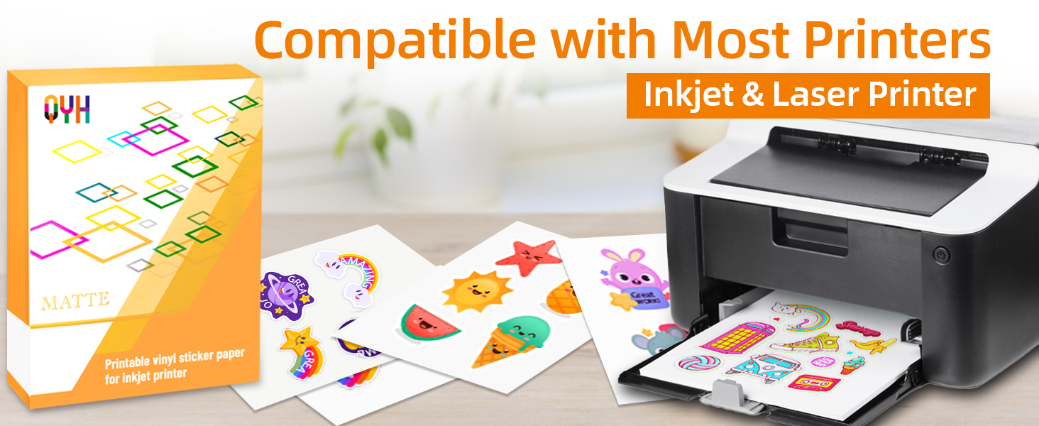 Suitable for most inkjet & laser printers