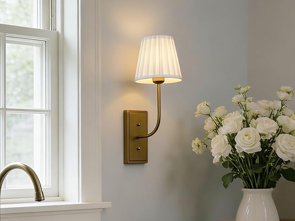 single fabric wall sconce
