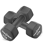 Fitness Republic Neoprene Dumbbell Set of 2, Non-Slip, Hex Shape, Free Weights Set for Muscle Ton...