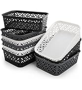 ZEAYEA 9 Pack Small Plastic Storage Basket, Classroom Organizer Baskets for Shelves Desk Drawer, ...