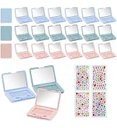 Lilingsty Folding Travel Mirror Hairbrush, 3 Colors Separate Mirror with Hair Comb, 2 in 1 Compac...