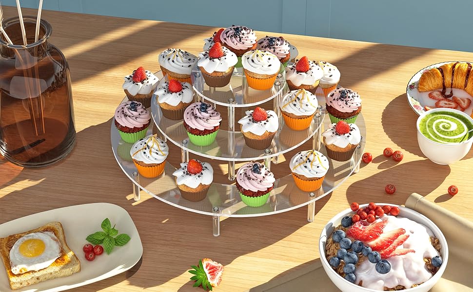 acrylic display risers perfume organizer stand clear cupcake holder shelf dessert decoration