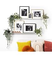 xympo 48" Metal Picture Ledge, Wall Mounted Floating Shelf - White (Set of 2)