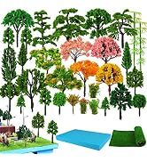 FUNSHOWCASE Model Trees with Foam Board, Grass Turf for Fairy Garden Landscape Scenery Train Arch...