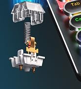 Typewriter Mechanical Gaming Keyboard with Mouse, Metal Panel Retro Keyboard with Round Keycap Bl...