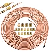 Eoppen 1/4" x 25 ft Brake Line Tubing Kit Flexible Copper Coated Alloy Brake Line Tubing Coil wit...