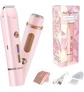 Bikini Trimmer for Women - Dual Head Electric Shaver for Pubic Hair Cordless Body Razor Legs Unde...