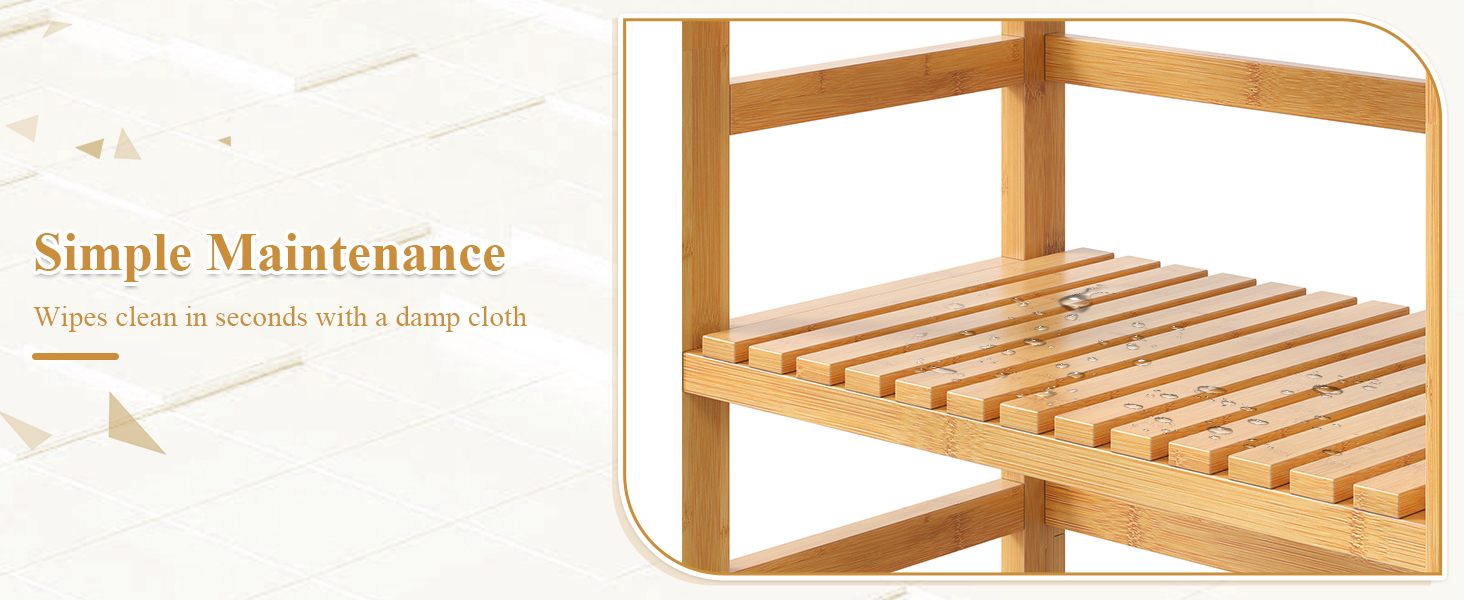 FOTOSOK 6-Tier Bamboo Shelf