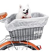 ANZOME Dog Bicycle Basket Liner, Warm and Soft Small Pets Bike Basket Cover with Durable Canvas O...