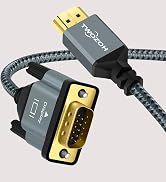 Twozoh HDMI to VGA Cable 3.3FT. Aluminum Alloy Shell Nylon Braided & Gold-Plated Support 1080P/60HZ