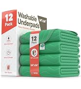 Washable Underpads Large 34"x36" (Pack of 12) – Reusable Waterproof Bed Pads for Adults & Seniors...