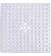 Yimobra Shower Mat for Bathtub, 21 x 21 Inches Bath Tub Square Mats, Non-Slip with Drain Holes, S...