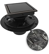 WEBANG 4 Inch Shower Square Drain Bronze Floor Drain with Flange Reversible 2-in-1 Cover Tile Ins...