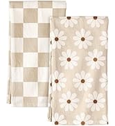 Miss Adola 2 Pack Flour Sack Kitchen Towels - 16x26 Inch Cotton Dish Towels with Hanging Loop Reu...