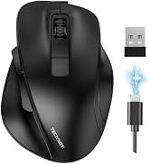 TECKNET Wireless Mouse, Bluetooth Mouse (BT5.0/3.0 & 2.4G) Rechargeable 4800 DPI Silent Mice, Com...