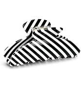 Medium Striped Hair Claw Clip for Women, Lightweight Acrylic Non-Slip Jaw Clip, Medium Strong Hol...