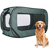 36 Inch Foldable Dog Kennel for Large Dogs, Portable Waterproof Pop-Up Pet Crate, Indoor Outdoor ...