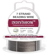 INDIVSHOW 7 Strand Beading Wire,40FT/0.3mm Tiger Tail Wire for Jewelry Making Stand Threading Nec...