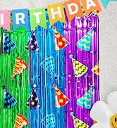 Rainbow Foil Fringe Curtains Backdrop