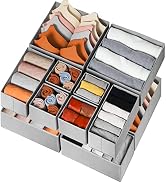 Drawer Organizer for Clothing, 12 Pack Sock Underwear Drawer Organizer Bins, Foldable Fabric Clos...