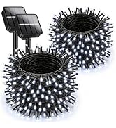 Brightever Solar String Lights for Outside, 2-Pack Total 92FT 240 LED Solar Powered Fairy Lights ...