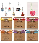 Teacher Appreciation Gifts In Bulk, 6 Pack Gift Set With Keychains, Bracelets, Greeting Card, Tea...