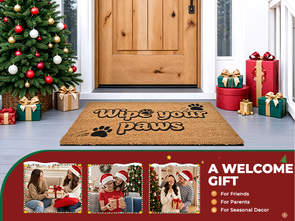 funny muddy coir welcome door mat natural fiber eco-friendly outdoor indoor outside doormat