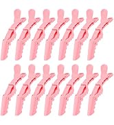 Ondder 14 Pcs Pink Alligator Hair Clips for Styling Sectioning Large Pro Salon Hair Clips Barber ...