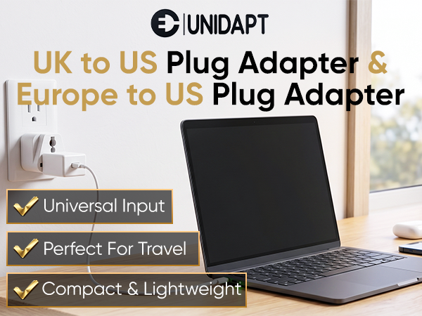 UK to US and Europe to US Plug adapter