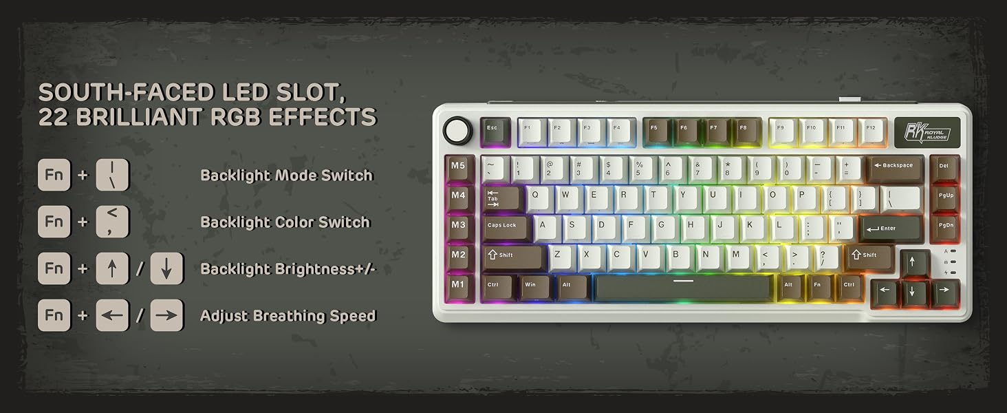 Royal Kludge RK84 RK87 RK61 RK68 hot swap mechanical TKL Tenkeyless Wireless Bluetooth full rk s98