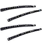 4Pcs Black Rhinestone Barrettes,Crystal Diamond Bobby Pin,Shiny Hair Pin, Hairpin, Sparkly Hair D...