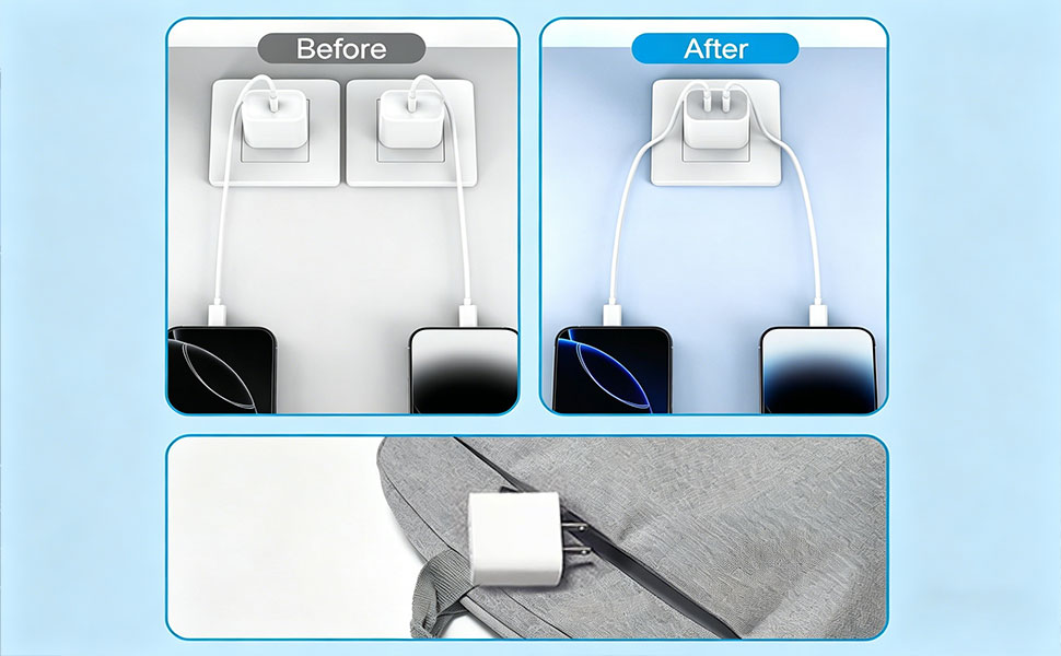 A dual-port charger allows you to charge two devices at once