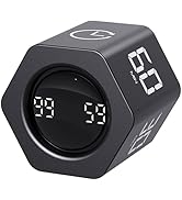 GuDoQi Digital Productivity Timer Cube, Rotating Pomodoro Timer with 1 5 10 30 60 Min Preset, Pau...