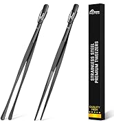 Hotec Stainless Steel Kitchen Tweezers Professional Kitchen Tongs for Cooking,Grill and Baking, 1...