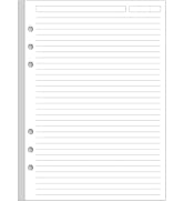 6 Hole Lined Paper Refills for A5 Ring Binder - 100 Sheets/200 Pages Loose Leaf Paper Line Refill...