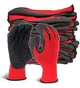 Evridwear Crinkle Latex Rubber Hand Coated Safety Work Gloves for Men Women General Multi Use Con...