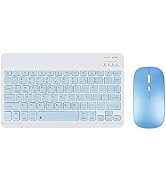 Wireless Bluetooth Keyboard and Mouse Combo, Ultra-Thin 2.4 GHz Wireless Keyboard and Mouse for i...