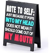 Funny Team Office Gifts -Note to Self Funny Desk Sign, Gag Fun Gift for Coworker Teammate Employe...
