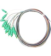 Eardion SC/APC Fiber Optic Pigtail, 1.5 Meter 12 Strand SC-APC SingleMode 9/125 Fiber Pigtail, Co...