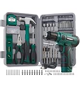 Hi-Spec 8V Cordless Drill Set & Tool Kit for Men – Power USB Rechargeable Electric Drill Driver, ...